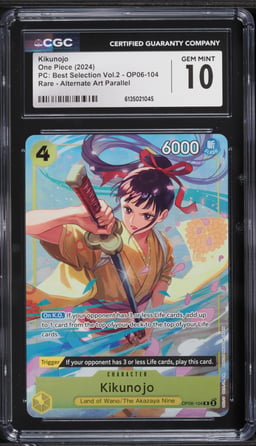 2024 One Piece Premium Collection Best Selection Volume 2 Alt Art Kikunojo #OP06-104 CGC 10 GEM MINT