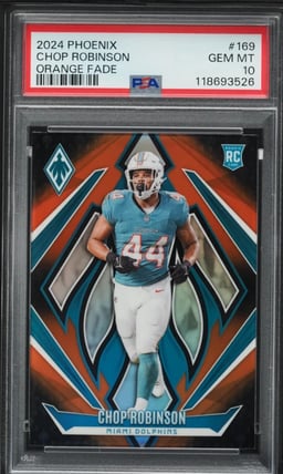 2024 Panini Phoenix Orange Fade Chop Robinson ROOKIE #169 PSA 10 GEM MINT