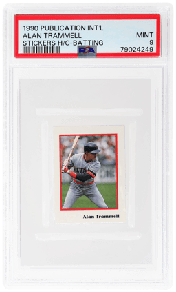 1990 Publication International Stickers Hand Cut Batting Alan Trammell PSA 9