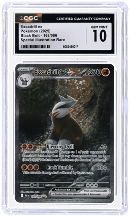 2025 Pokemon Scarlet and Violet Black Bolt Special Illustration Rare Excadrill Ex #168 CGC 10