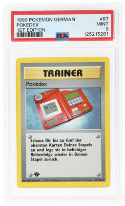 1999 Pokemon Base Set German 1st Edition Pokedex #87 PSA 9