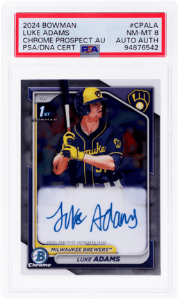 2024 Bowman Chrome Prospect Autograph Luke Adams #CPALA PSA 8