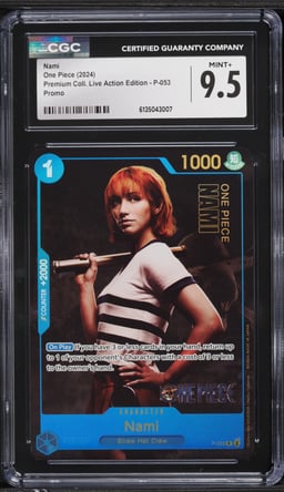 2024 One Piece Promo Premium Collection Live Action Edition Alt Art Nami #P-053 CGC 9.5 MINT+