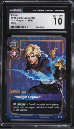 2026 Riftbound League Of Legends LoL Spiritforged Ezreal #199 CGC 10 GEM MINT