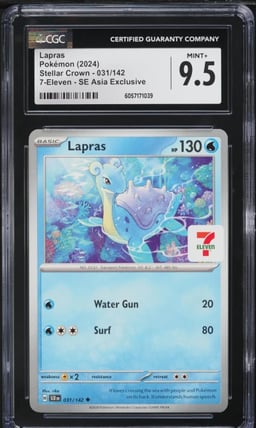 2024 Pokemon Stellar Crown 7-Eleven SE Asia Exclusive Lapras #031 CGC 9.5 MINT+