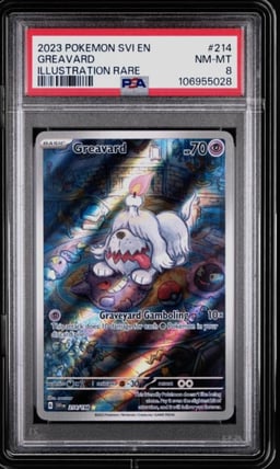 2023 POKEMON SVI EN-SCARLET & VIOLET ILLUSTRATION RARE #214 GREAVARD PSA 8