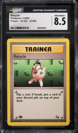 1999 Pokemon Fossil 1st Edition Recycle #61 CGC 8.5 NM-MT+