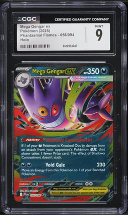 2025 Pokemon Mega Phantasmal Flames Holo Mega Gengar EX #56 CGC 9 MINT