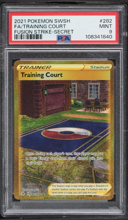 2021 Pokemon Sword & Shield Fusion Strike Secret SEC Training Court #282 PSA 9 MINT