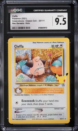2021 Pokemon Sword & Shield Celebrations Classic Collection Holo Cleffa #20 CGC 9.5 MINT+