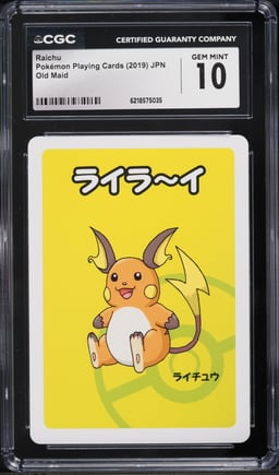 2019 Pokemon Japanese Playing Cards Old Maid Raichu CGC 10 GEM MINT