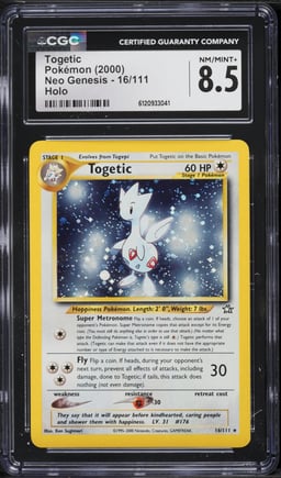 2000 Pokemon Neo Genesis Holo Togetic #16 CGC 8.5 NM-MT+