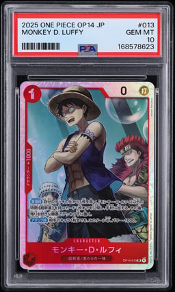 2025 One Piece Japanese The Azure Sea's Seven SR Monkey D. Luffy #OP14-013 PSA 10 GEM MINT