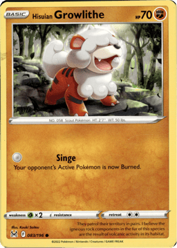 2022 Hisuian Growlithe #83 Lost Origin