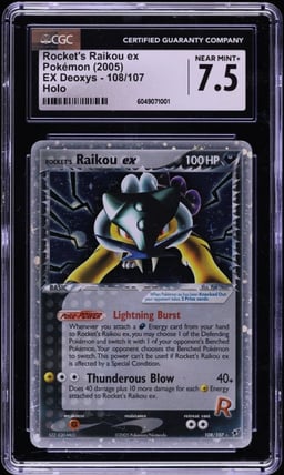 2005 Pokemon EX Deoxys Holo Rocket's Raikou ex #108 CGC 7.5 NRMT+
