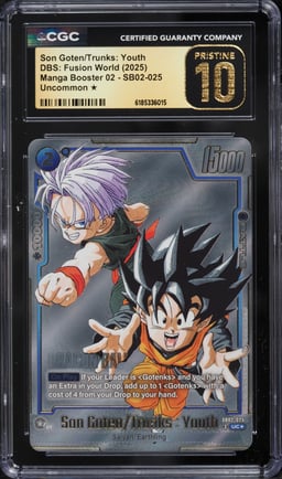 2025 Dragon Ball Super Fusion World Manga Booster 2 Son Goten Trunks Youth #SB02-025 CGC 10 PRISTINE