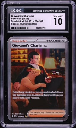 2023 Pokemon Scarlet & Violet 151 SIR Giovanni's Charisma #204 CGC 10 GEM MINT