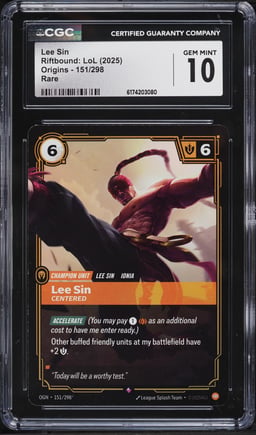 2025 Riftbound League Of Legends LOL Origins Lee Sin #151 CGC 10 GEM MINT