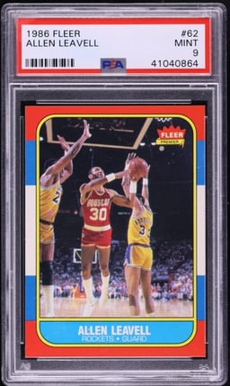 1986 Fleer Basketball Allen Leavell #62 PSA 9 MINT