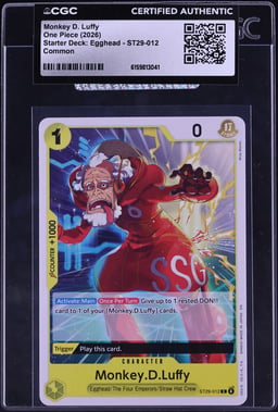 2026 One Piece Starter Deck Egghead Monkey D. Luffy #ST29-012 CGC AUTH