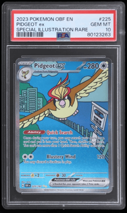 2023 Pokemon Scarlet and Violet Obsidian Flames Special Illustration Rare Pidgeot Ex #225 PSA 10