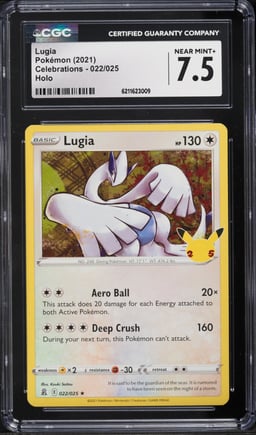 2021 Pokemon Sword & Shield Celebrations Holo Lugia #22 CGC 7.5 NRMT+