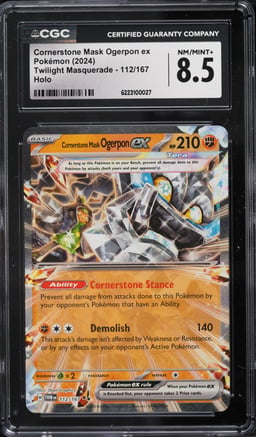2024 Pokemon SV Twilight Masquerade Cornerstone Mask Ogerpon Ex #112 CGC 8.5 NM-MT+