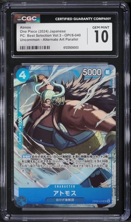 2024 One Piece PC: Best Selection Vol.3 Alternate Art Parallel Atmos #OP08-040 CGC 10 GEM MINT