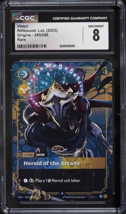 2025 Riftbound League Of Legends LoL Origins Viktor #265 CGC 8 NM-MT