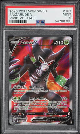 2020 Pokemon Sword & Shield Vivid Voltage Full Art Zarude V #167 PSA 9 MINT