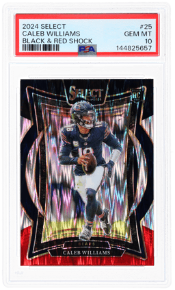 2024 Panini Select Concourse Black and Red Shock Caleb Williams #25 PSA 10