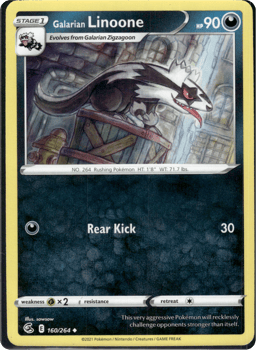 2021 Galarian Linoone #160 Fusion Strike