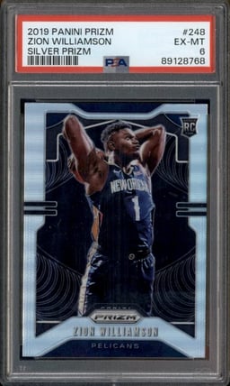 2019 Panini Prizm Silver Prizm #248 Zion Williamson RC Rookie PSA 6