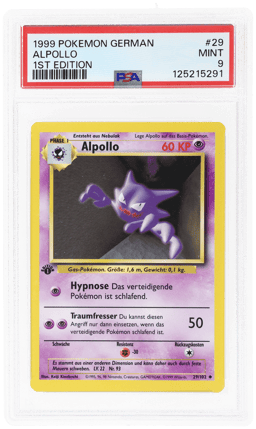 1999 Pokemon Base Set German 1st Edition Haunter #29 PSA 9