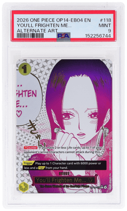 2026 One Piece the Azure Sea's Seven Alternate Art You'Ll Frighten Me #OP14118 PSA 9
