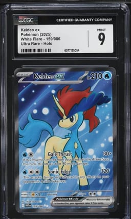 2025 Pokemon SV White Flare Full Art Keldeo ex #159 CGC 9 MINT
