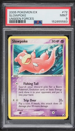 2005 Pokemon EX Unseen Forces Slowpoke #72 PSA 9 MINT