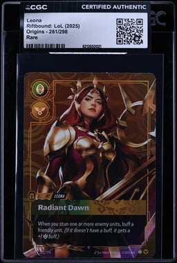 2025 Riftbound League Of Legends LoL Origins Leona #261 CGC AUTH