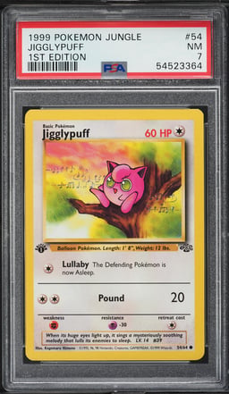 1999 Pokemon Jungle 1st Edition Jigglypuff #54 PSA 7 NRMT