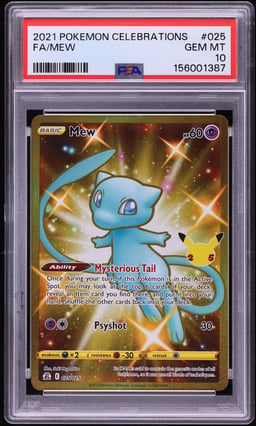 2021 Pokemon Sword & Shield Celebrations Gold Rare Mew #25 PSA 10 GEM MINT