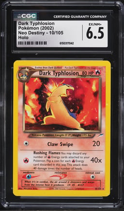 2002 Pokemon Neo Destiny Holo Dark Typhlosion #10 CGC 6.5 EXMT+