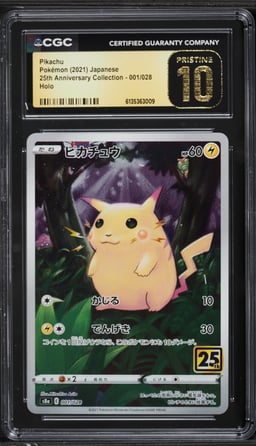 2021 Pokemon Japanese Sword & Shield 25th Anniversary Full Art Pikachu #1 CGC 10 PRISTINE