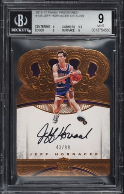 2016 Panini Preferred Die-Cut Jeff Hornacek AUTO /99 #145 BGS 9 MINT