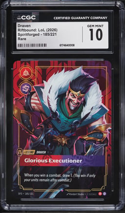 2026 Riftbound League Of Legends LoL Spiritforged Draven #185 CGC 10 GEM MINT