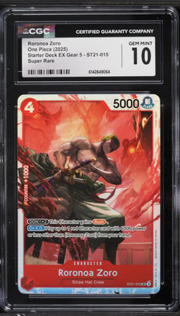 2025 One Piece Starter Deck EX Gear 5 SR Roronoa Zoro #ST21-015 CGC 10 GEM MINT