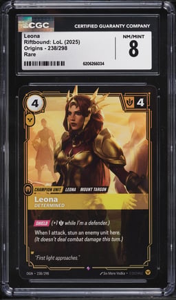 2025 Riftbound League Of Legends LoL Origins Leona #238 CGC 8 NM-MT