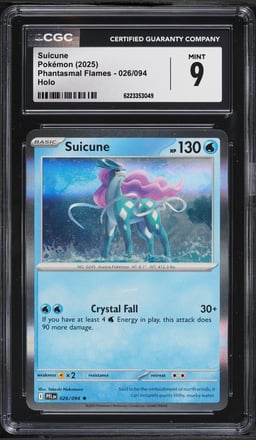 2025 Pokemon Mega Evolution Phantasmal Flames Holo Suicune #26 CGC 9 MINT