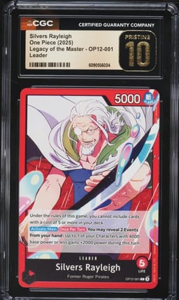 2025 One Piece Legacy of the Master Silvers Rayleigh #OP12-001 CGC 10 PRISTINE