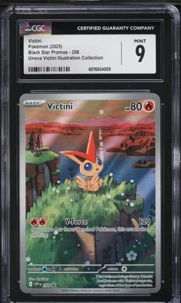 2025 Pokemon SV Black Star Promo Illustration Collection Victini #208 CGC 9 mint