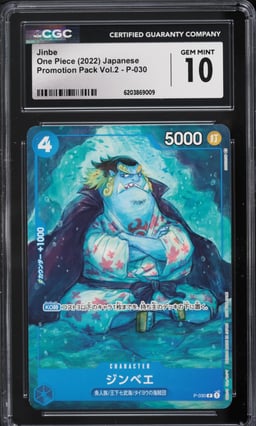 2022 One Piece Japanese Promotion Pack Vol.2 Jinbe #P-030 CGC 10 GEM MINT